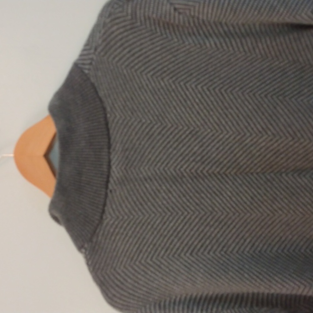 Like New Banana Republic Gray/White XL Cotton & Rayon Blend Full Zip Sweater - Picture 13 of 14